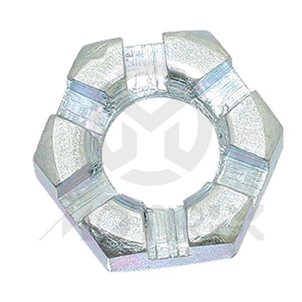 Slotted nut, M14 AF 19 P1.5, silver zinc (10PCS/PKG)