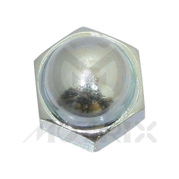 Nut domed, M6 AF10 P1.0, silver zinc (25PCS/PKG)