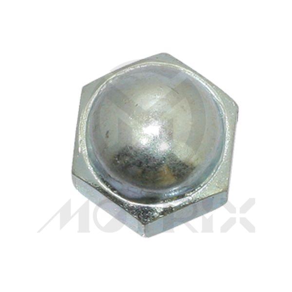 Nut domed, M10 AF14 P1.25, silver zinc (25PCS/PKG)