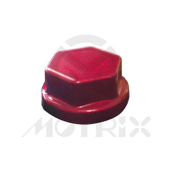 Hexagon head look ABS bolt cap, red