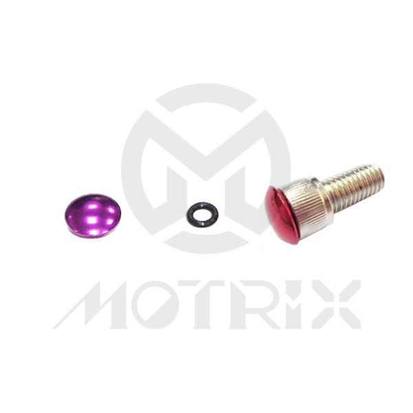 Round head look aluminum bolt cap, purple