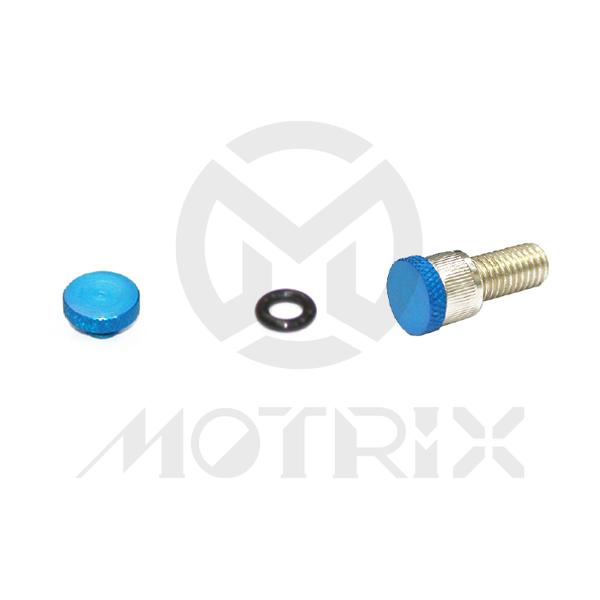 Flat head look aluminum bolt cap, blue