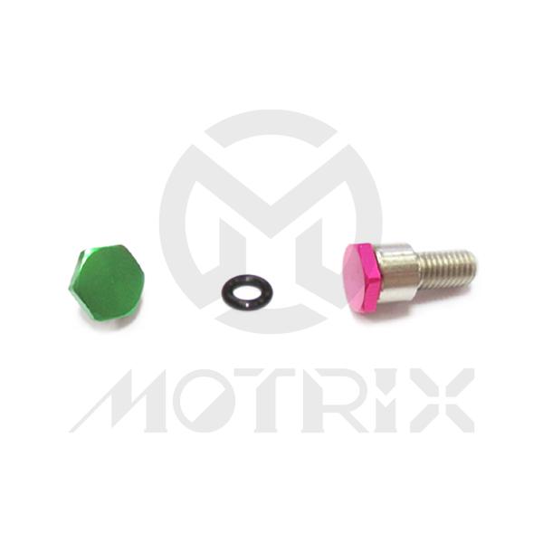 Hexagon head look aluminum bolt cap, green