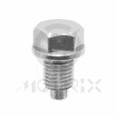 Aluminum oil clean bolt with neodymium magnet, screw thread M 12 x 1.5 mm, sliver