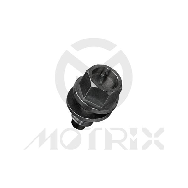 Black magnetic oil drain bolt, screw thread M10xP1.5