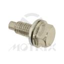 Silver magnetic oil drain bolt, screw thread M8xP1.25