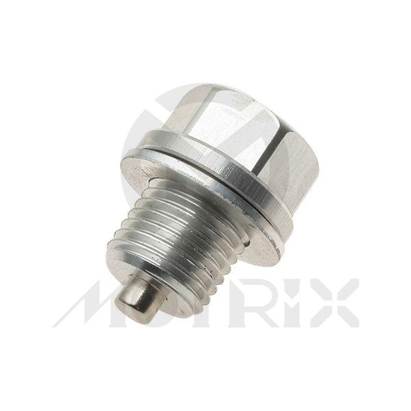 Silver magnetic oil drain bolt for HONDA XL600V. XL650 Transalp, screw thread M14Xp1.5
