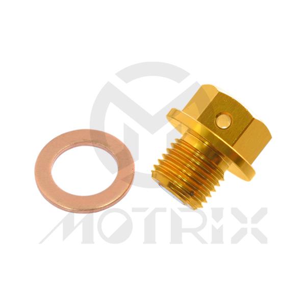 Magnetic oil drain bolt for SUZUKI DRZ70, RMZ250, screw thread M12xP1.25x10, gold