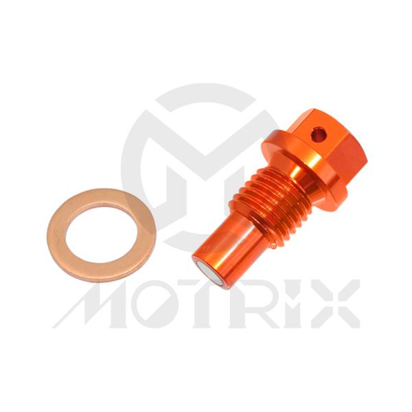 Magnetic oil drain bolt for KTM ALL, screw thread M12xP1.5x20, orange