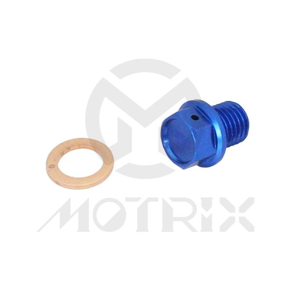 Magnetic oil drain bolt for HUSQVARNA TC125/250, FC250-450, screw thread M12x1.5x12, blue
