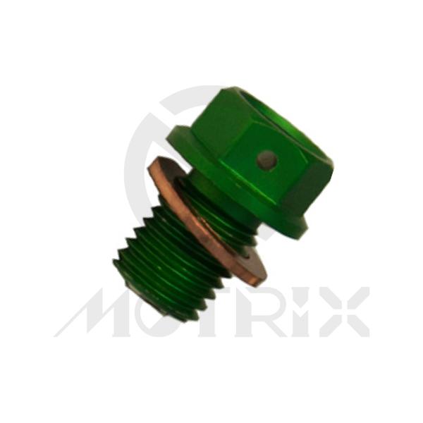 Magnetic oil drain bolt for HONDA XR50R, CRF50F, screw thread M12x1.5x15, green