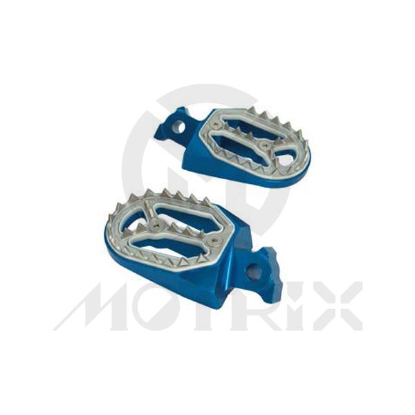 Aluminum/stainless removable cleat foot pegs for HUSQVARNA WR/CR/TE/TC/SM/SMR/TXC 125-610 98-13, blue