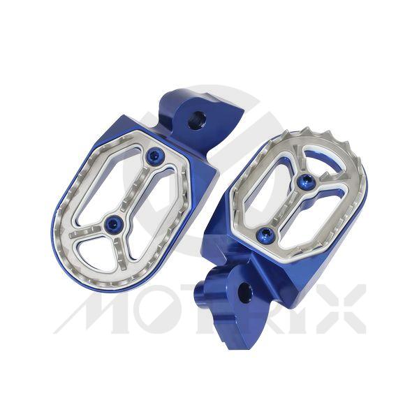Aluminum/stainless removable cleat foot pegs for YAMAHA YZ 65, YZ 125X, YZ 250X, WRF 250, YZF 450X, WRF 450, blue