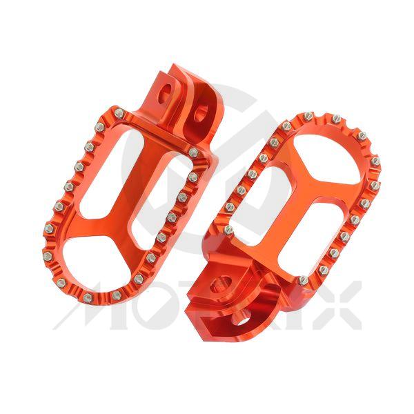 Screw type foot pegs for KTM 50 SX, 125 SX, 250-530 EXC-F, SHERCO 125 SE-R, 450 SE-F, HUSQVARNA TC 50, TC 125, FC 250-450, HUSABERG TE 125-300 2T, FE 350-570 4T, orange