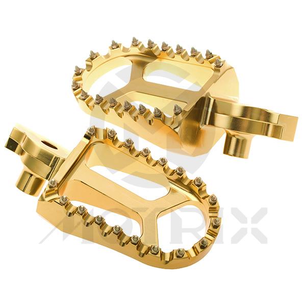 Screw type foot pegs for SUZUKI RMZ 250, RMZ 450, gold