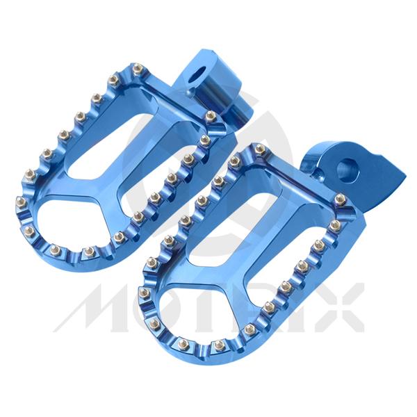 Screw type foot pegs for YAMAHA YZ, YZF, WRF 250, GAS GAS EC models, blue