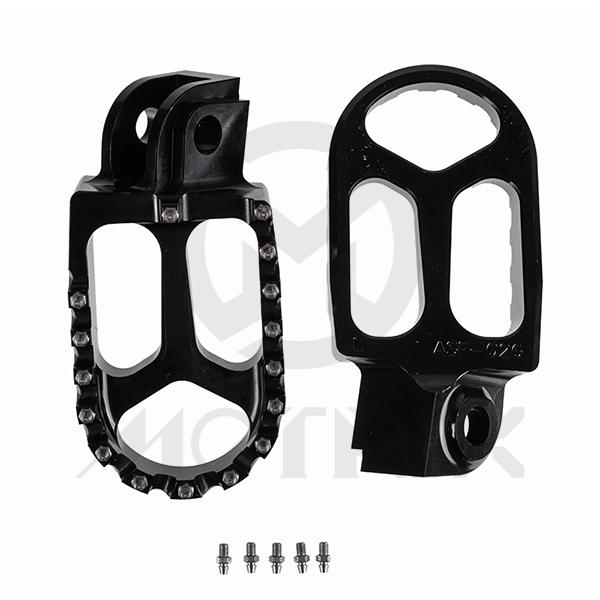Shorty screw type foot pegs for BETA 12S R, 200 RR, 250 Xtrainer, 390/430/480 RR, 520 RR, black