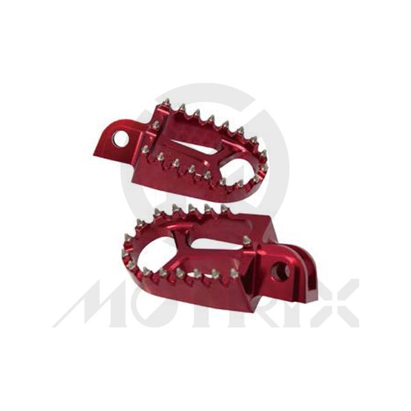 Shorty screw type foot pegs for GAS GAS MC-E S, MC 50, MC 65, EC 250, XC 250, XC 300, red