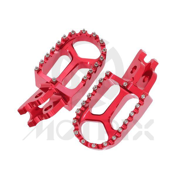 Shorty screw type foot pegs for HONDA CR 125-150R, CRF 250R, CRF 450X, CRF 1000L, red