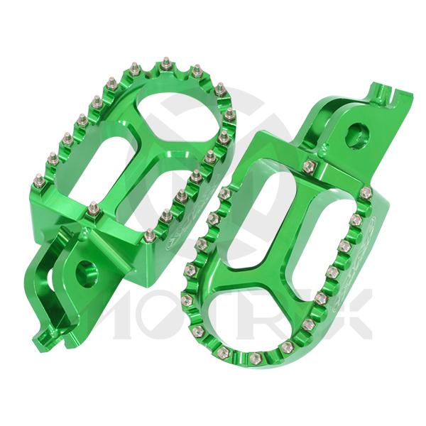 Shorty screw type foot pegs for KAWASAKI KX 250F, KX 450F, green