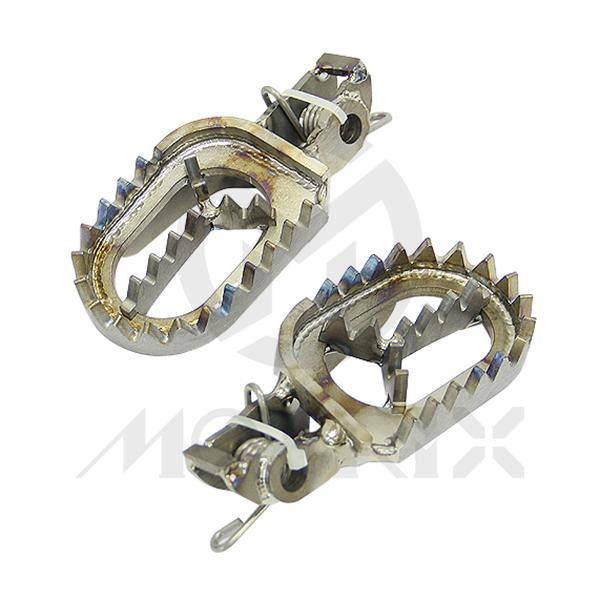 Titanium foot pegs for GAS GAS MC 85, MC 125, EC 250F, EX 300, KTM 125 SX, 350 SX-F, 450 SMR, HUSQVARNA TX 125, TE 250, FC 450 