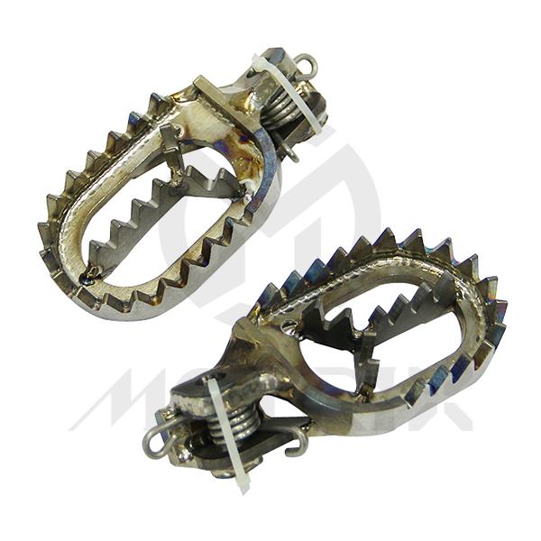 Titanium foot pegs for GAS GAS MC-E 5, MC 50, MC 65, XC 250, BETA 125 RR, 250 Xtrainer, 480 RR, SHERCO 125 SE-F, KTM SX, Freeride 250F, HUSQVARNA TC 