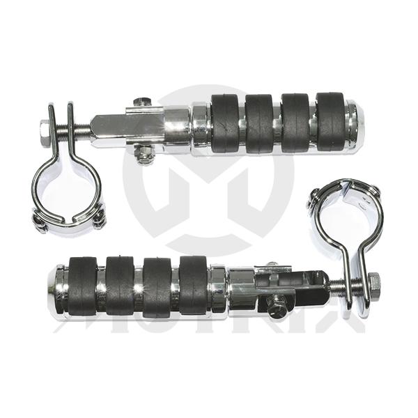 Highway peg with 1-1/4 inch clamp, chrome