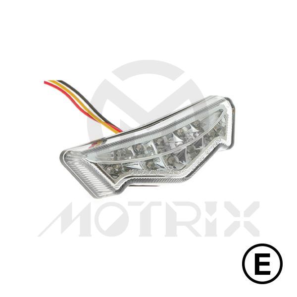 Universal taillight(LED), silver reflector clear lens, with E-mark