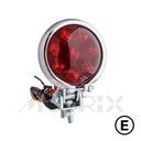 Universal taillight(LED), red lens, chrome base, with E-mark