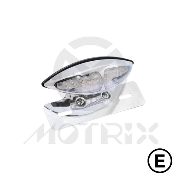 Universal foxtail taillight(LED), clear lens, with E-mark