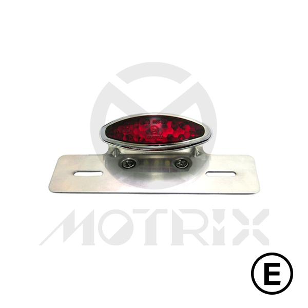 Universal tail lamp(LED), red lens, chrome bracket