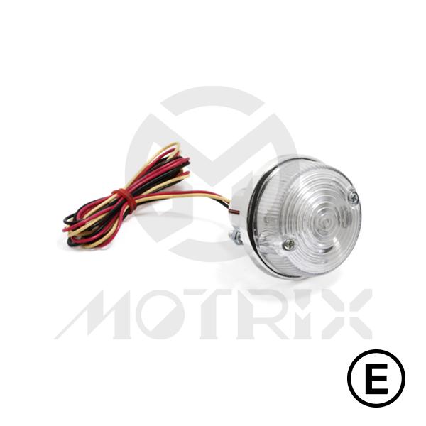 Universal round tail lamp(LED), clear lens, chrome base