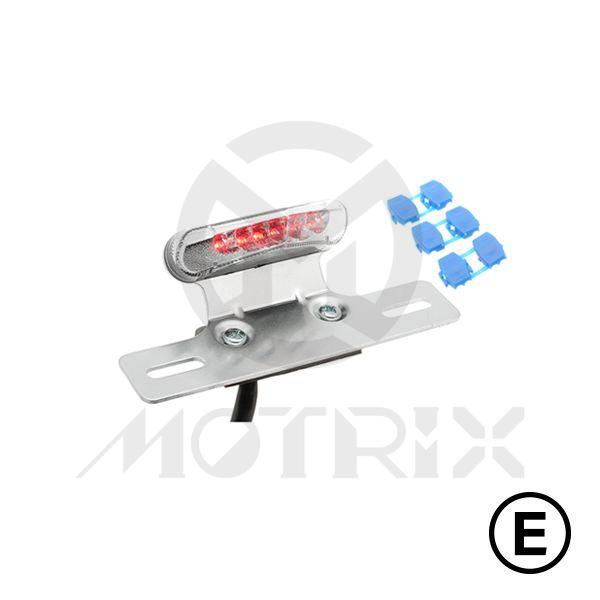 Universal taillight(LED), clear lens, chrome reflector, with E-mark