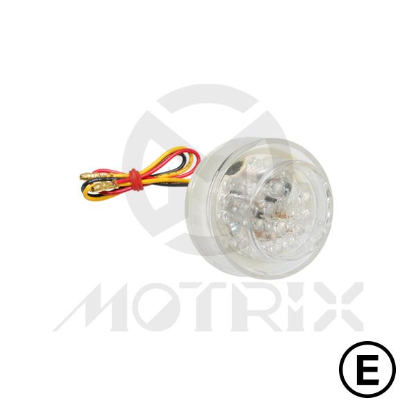 Universal taillight(LED), clear lens, white base, with E-mark