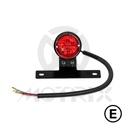 Universal bulb taillight, red lens, black housing, with E-mark