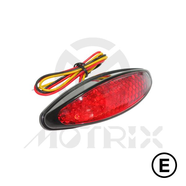 Universal taillight(LED), black base, with E-mark