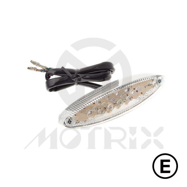 Universal oval rear taillight(LED), clear lens, with E-mark