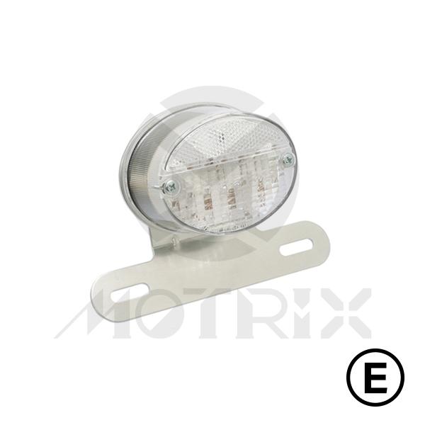 Taillight(LED) for KAWASAKI, clear lens, chrome base, with E-mark, with bracket