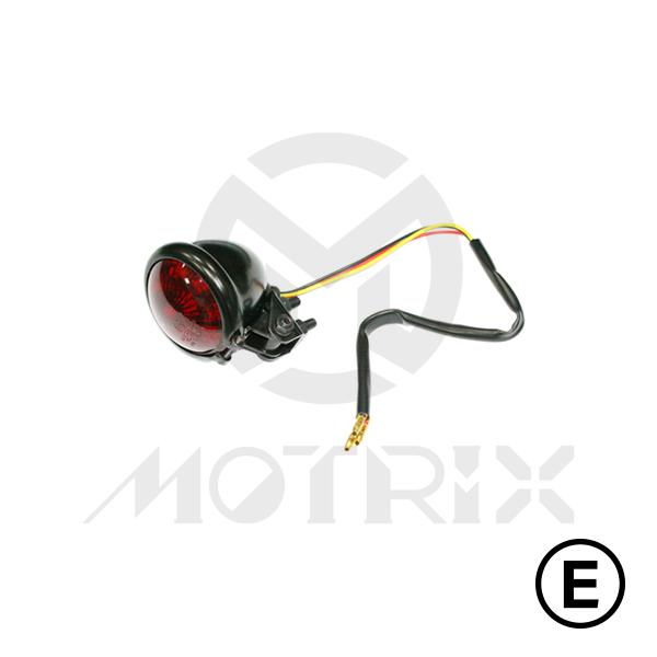 Universal LED taillight black red lens with E-mark