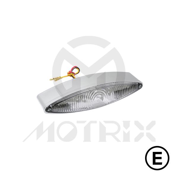 Universal cat eye tail lamp, clear lens, with E-mark