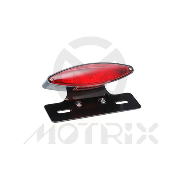 Universal taillight(LED), red lens, with black bracket