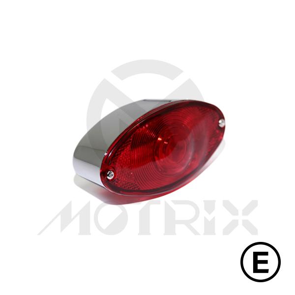 Universal large cat eye taillight(LED), clear lens, with E-mark