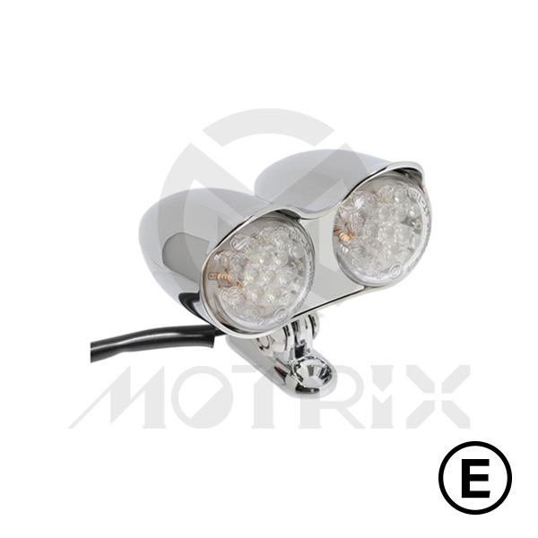 Universal taillight(LED), clear lens, chrome base, with E-mark