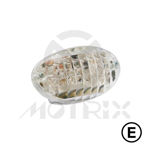 Universal taillight(LED), clear lens, chrome base, with E-mark