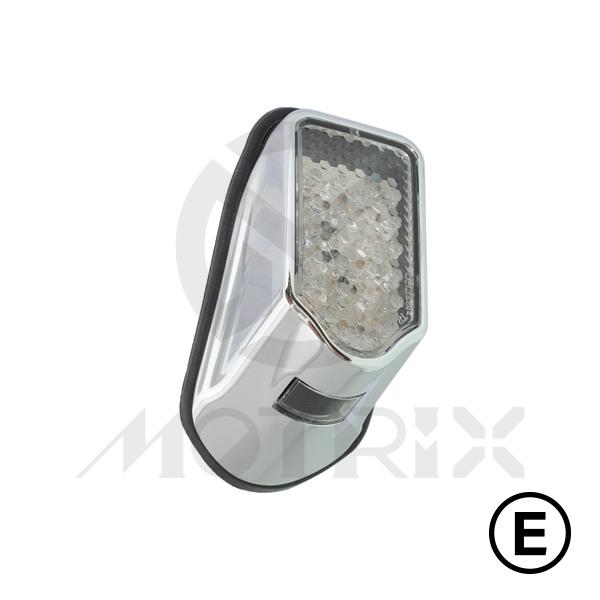 Universal taillight(LED), clear lens, chrome base, with E-mark