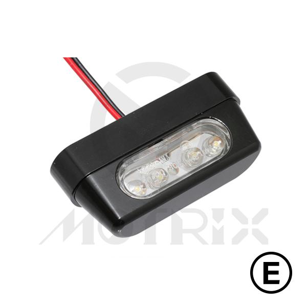 Universal license light(LED), clear lens, with E-mark