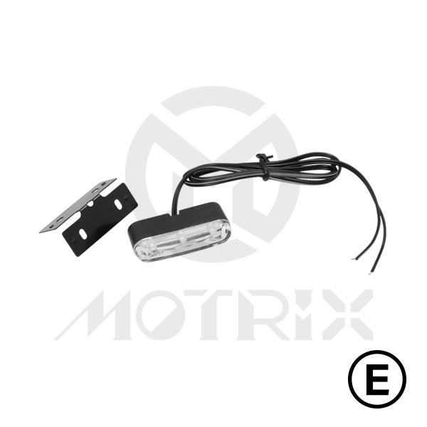 Universal license light(LED), clear lens, with E-mark, with E-mark