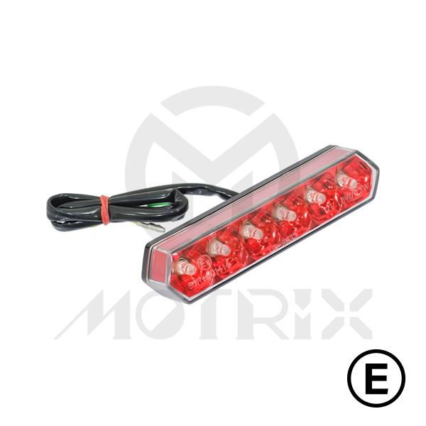 Universal taillight(LED), clear lens, chrome base, with E-mark