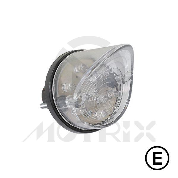Universal round angle tailight(LED), clear lens, with E-mark