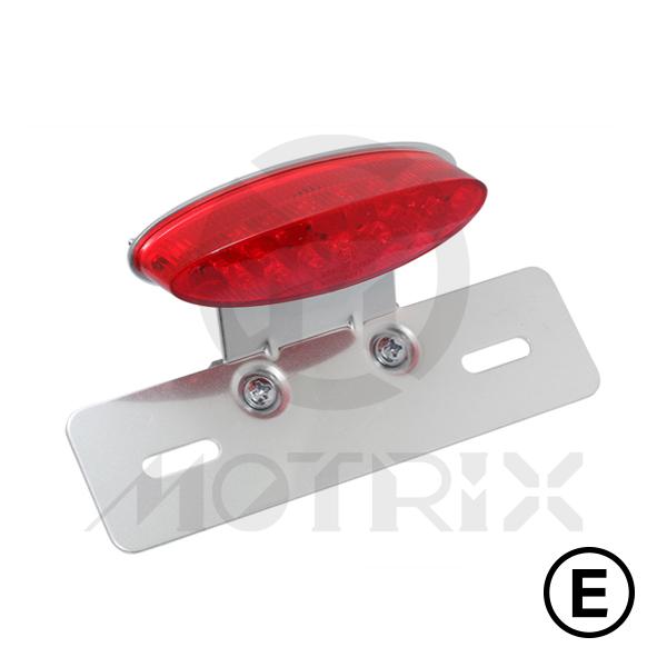 Universal tail lamp(LED), red lens, silver bracket